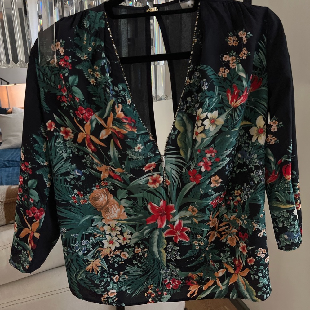 Sandro Silk Floral Top